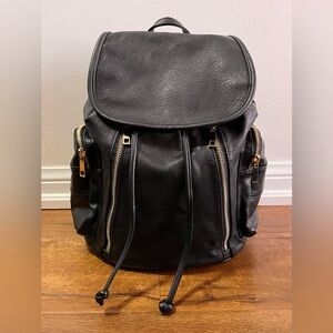 Forever 21 Black Faux Leather Backpack